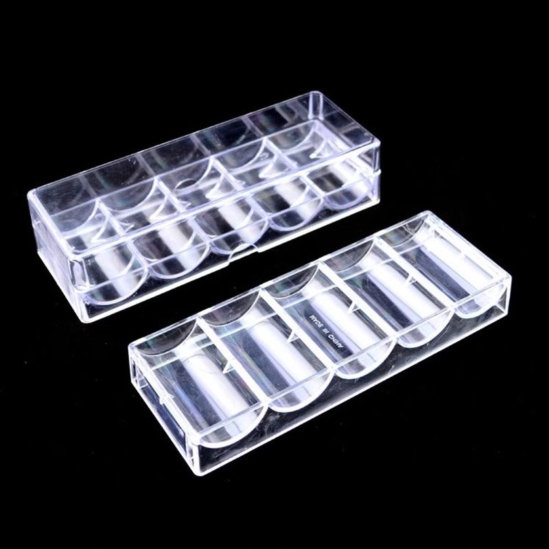 Poker Chips Tray with Lid Clear Acrylic Poker Chip Rack Holder for Casino Game