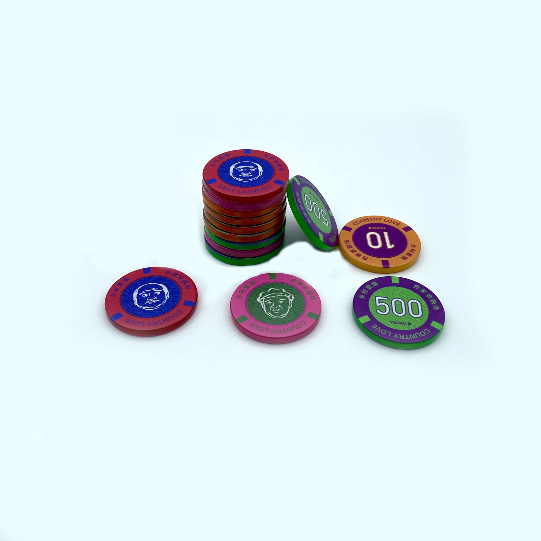 wholesale custom professional gambling casino poker chips set drawing hacker generic chips dice table games chip