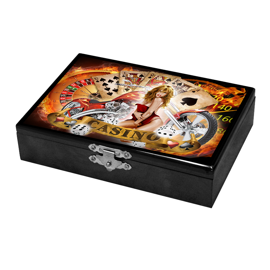 Glossy Finish Poker Chip Set Holder