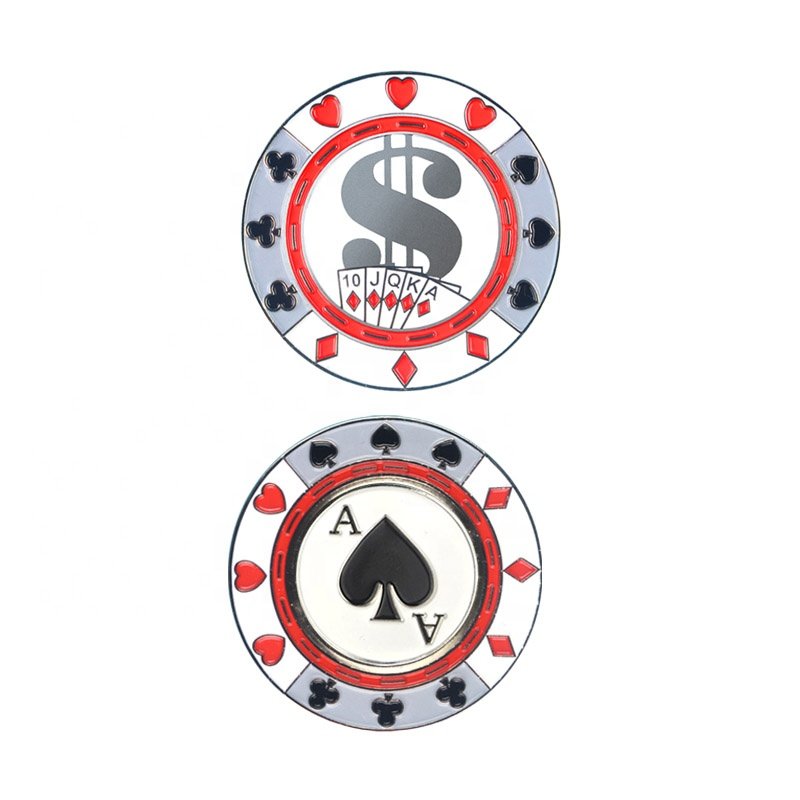 Custom Magnetic Removable Ball Marker Challenge Coin Metal Poker Chip Ball Marker