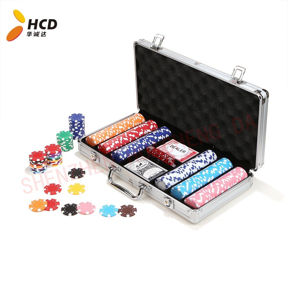 300 pieces customized poker chips set with aluminum case for gambling royal flush poker chips used poker chips for sale