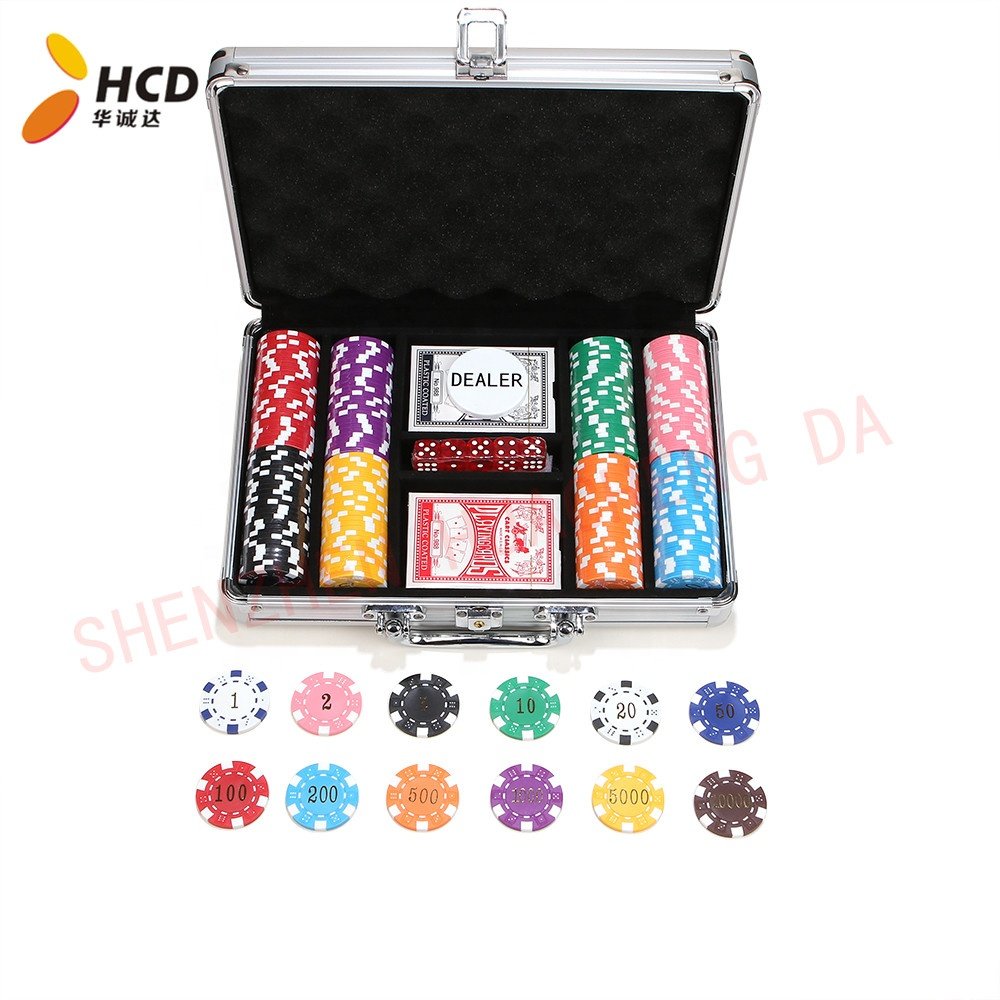 300 pieces customized poker chips set with aluminum case for gambling royal flush poker chips used poker chips for sale