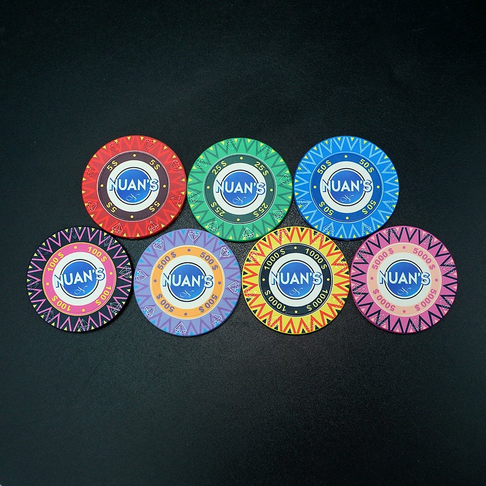Factory accept custom 39mm ceramic poker chips 10g free design your logo engraved diamond for casino game