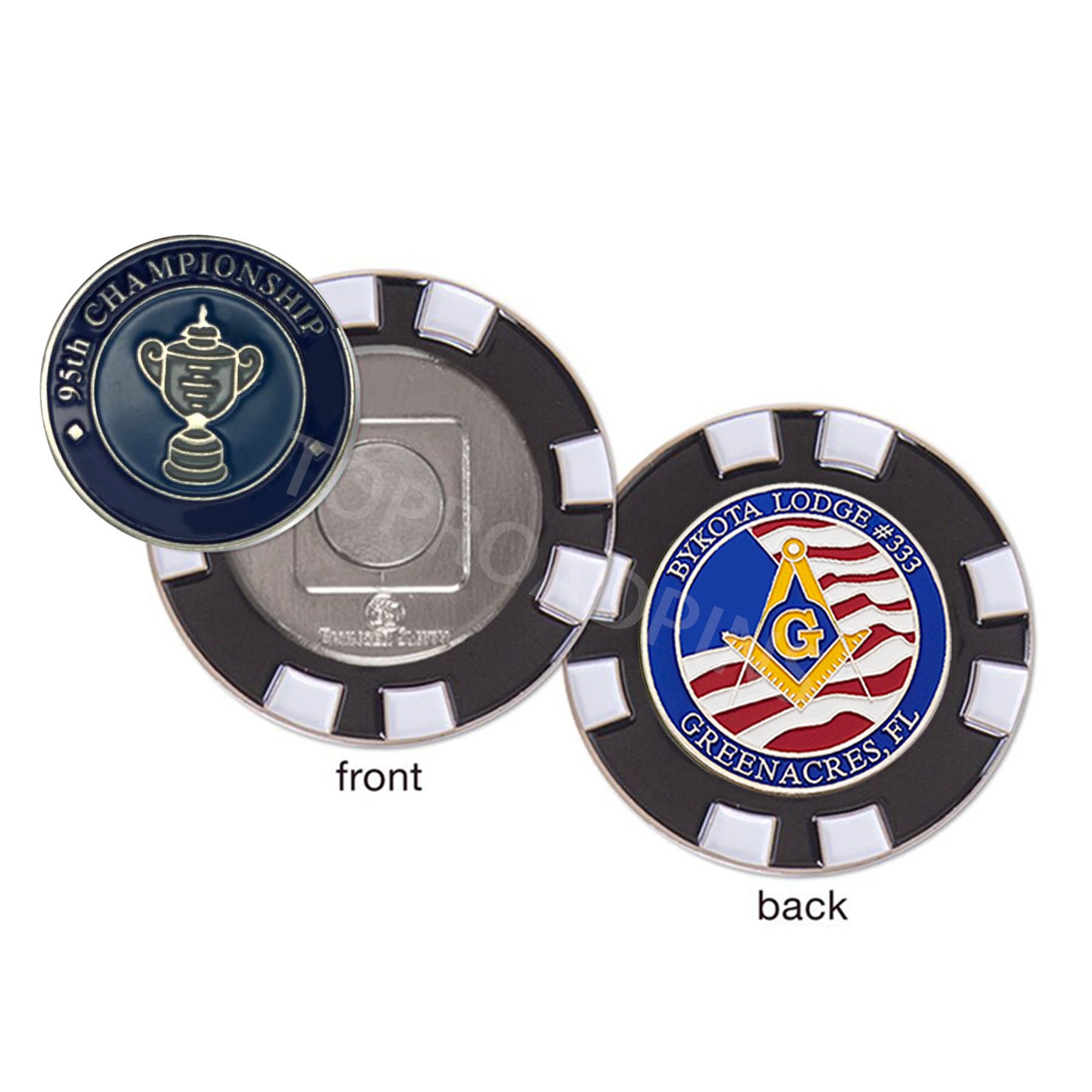 Customized golf club metal magnetic ball marker metal pokers