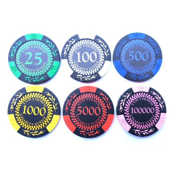 Custom ABS 40mm 11.5G souvenir poker chip WITH metal core insert