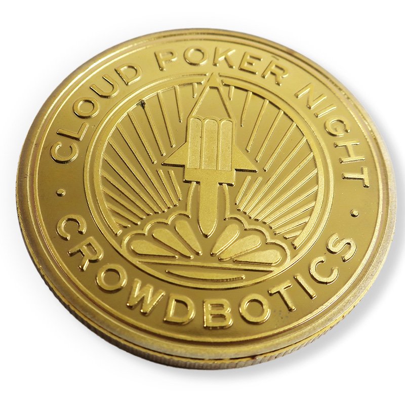 Custom mold double size timer control gold inlay poker chip coin