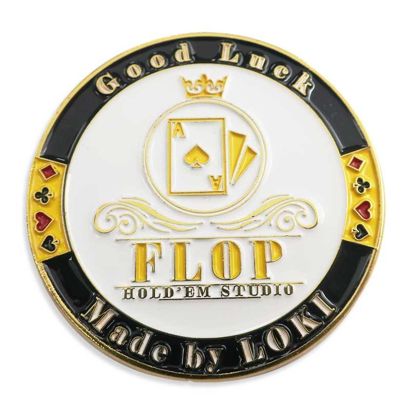 Custom mold double size timer control gold inlay poker chip coin