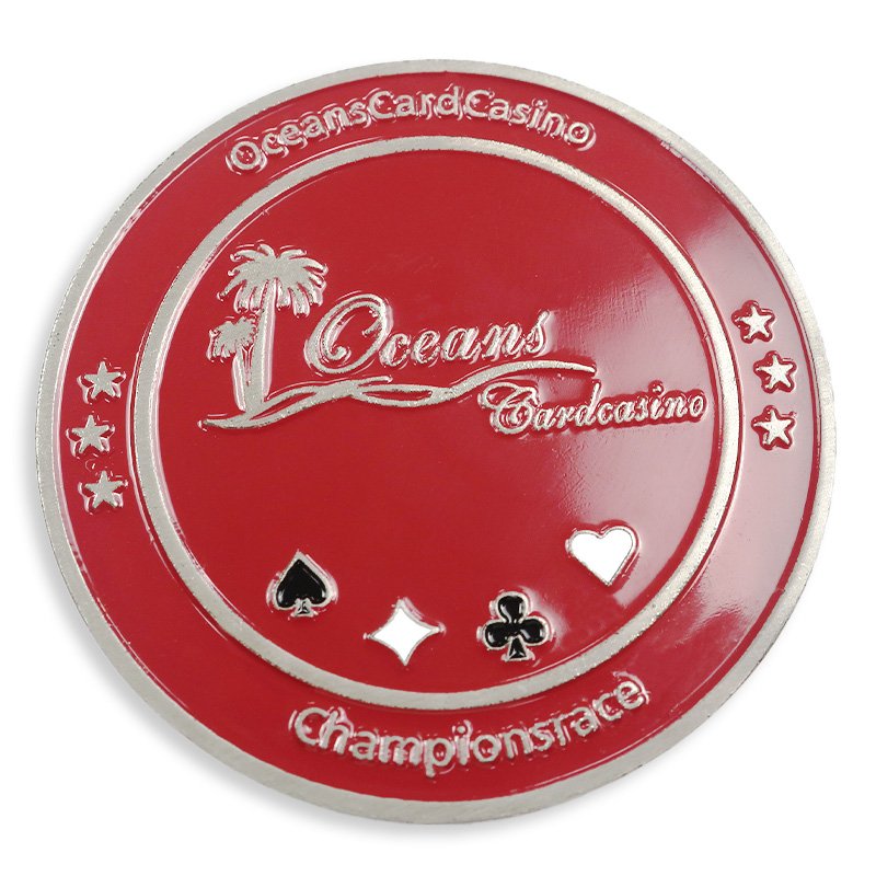 Custom mold double size timer control gold inlay poker chip coin