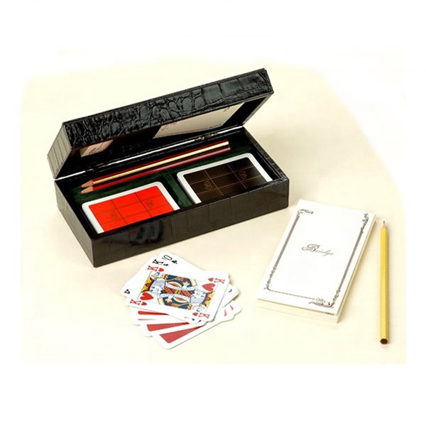 Poker Chips Set With leather Case Casino Chips 2 Decks Playing Cards Poker Set