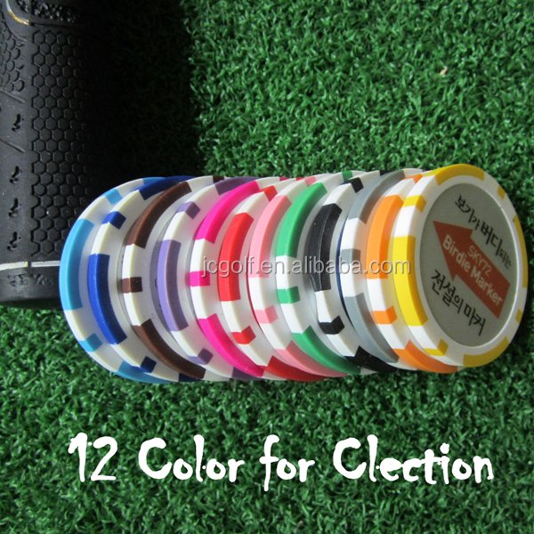 golf poker chip ball marker and bag tag key chain
