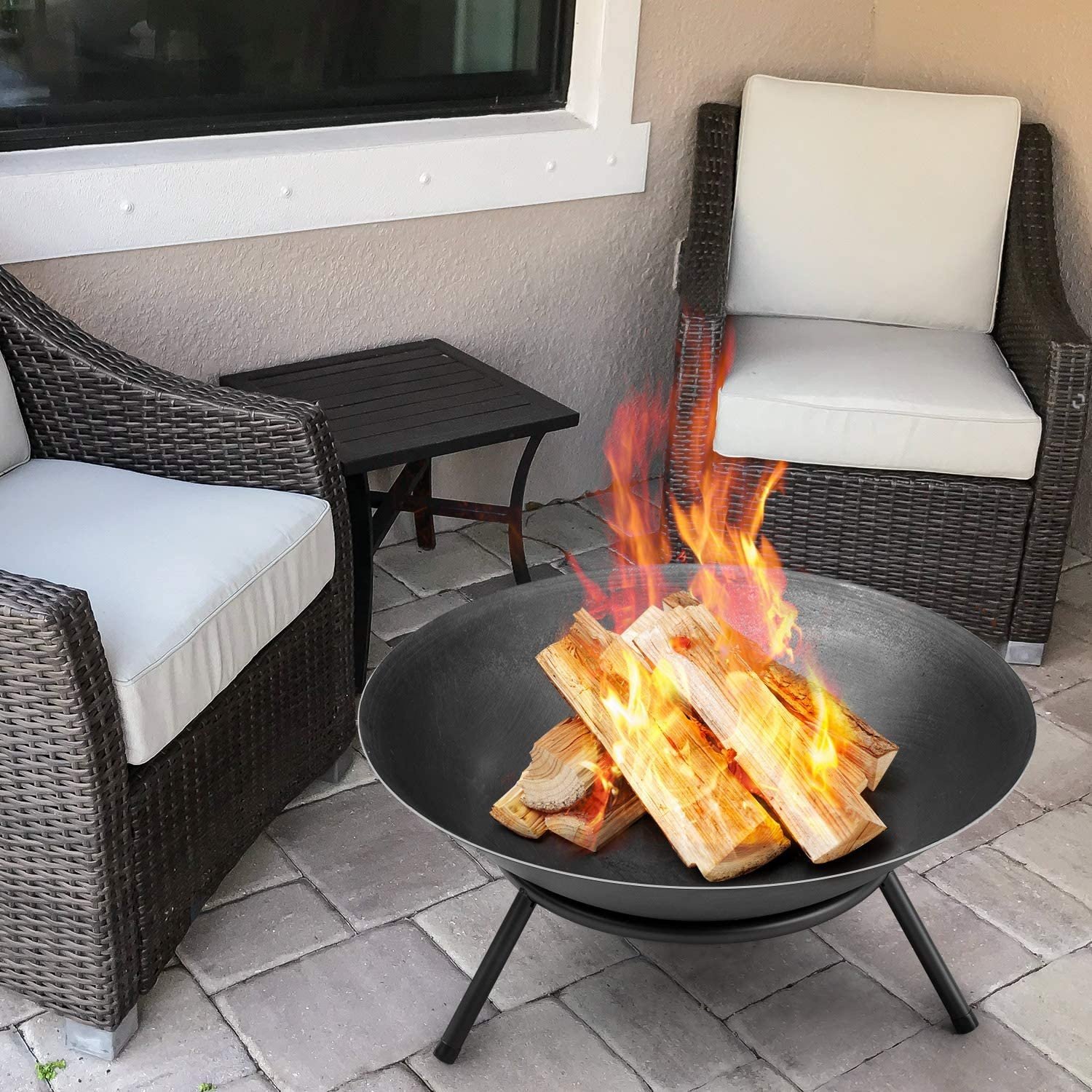 Wood Burning Patio Corten Steel Camping Fire Bowl Garden Fire Pit