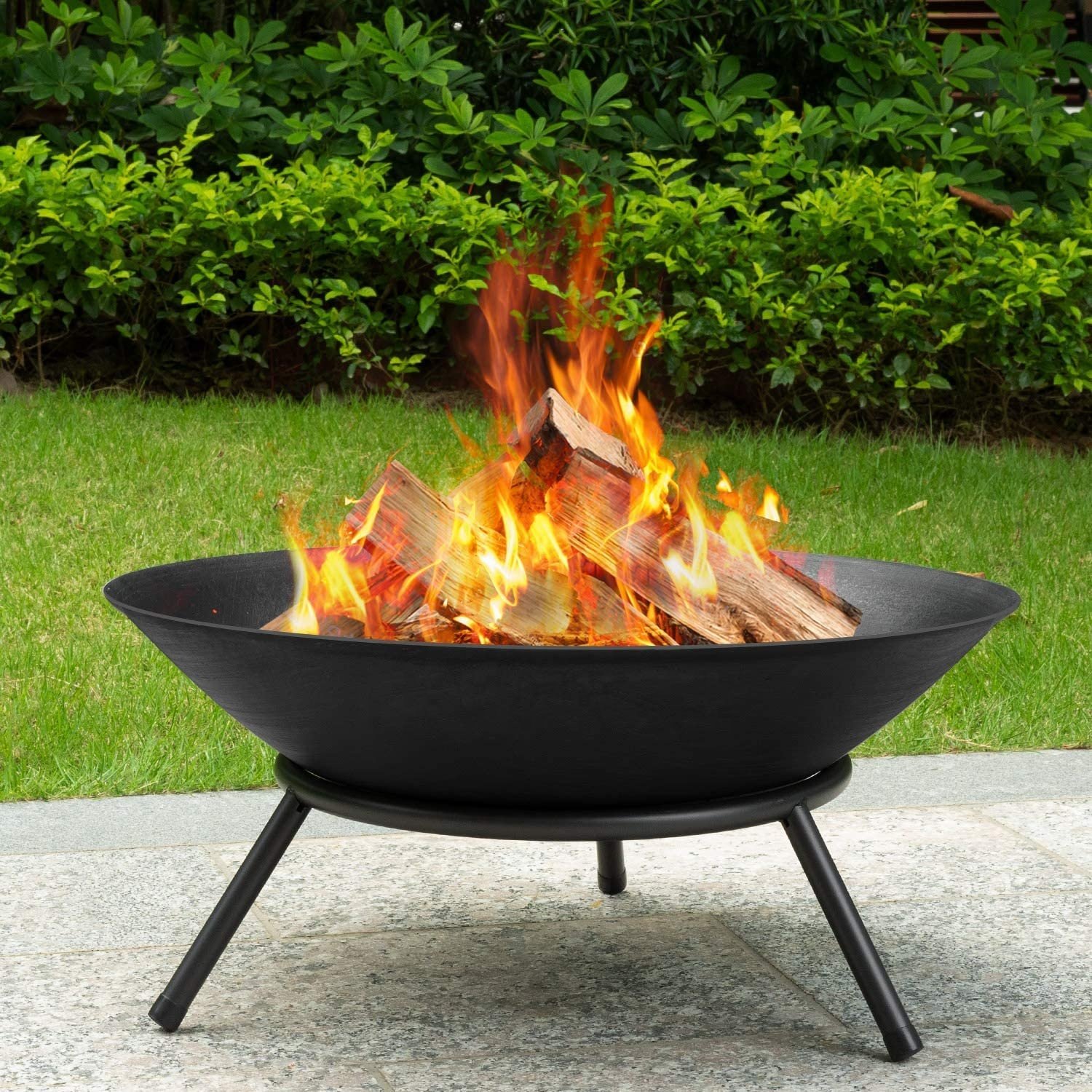 Wood Burning Patio Corten Steel Camping Fire Bowl Garden Fire Pit