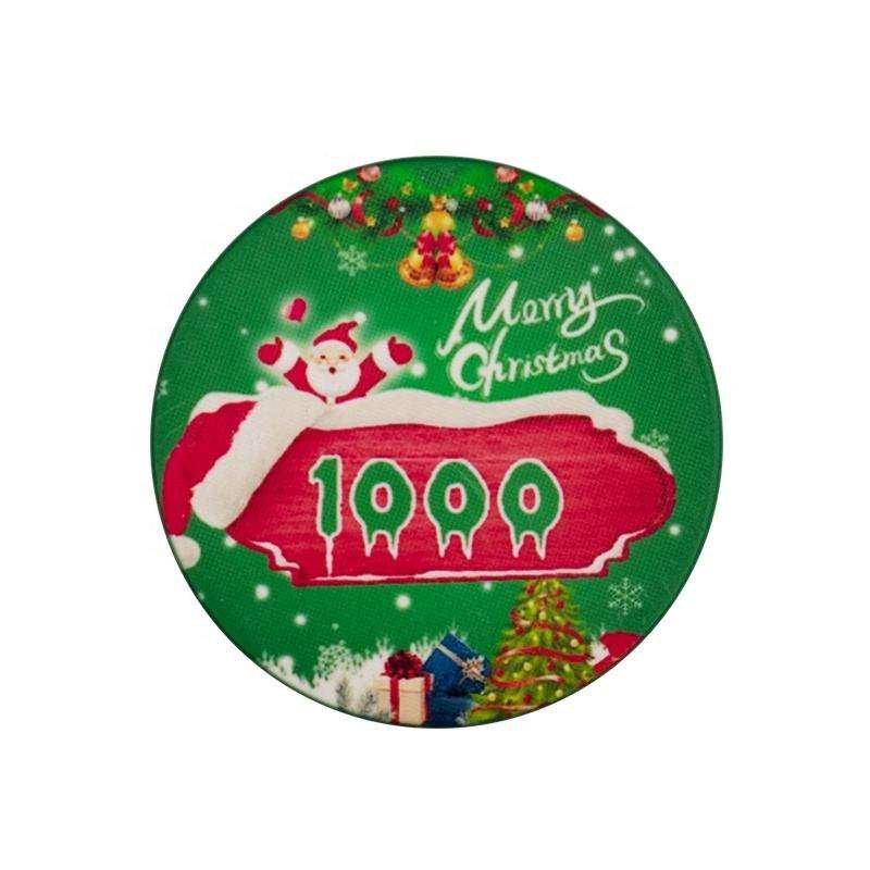 YH Merry Christmas Entertainment Gift Chips 10g Ceramics Poker Chips For Sale