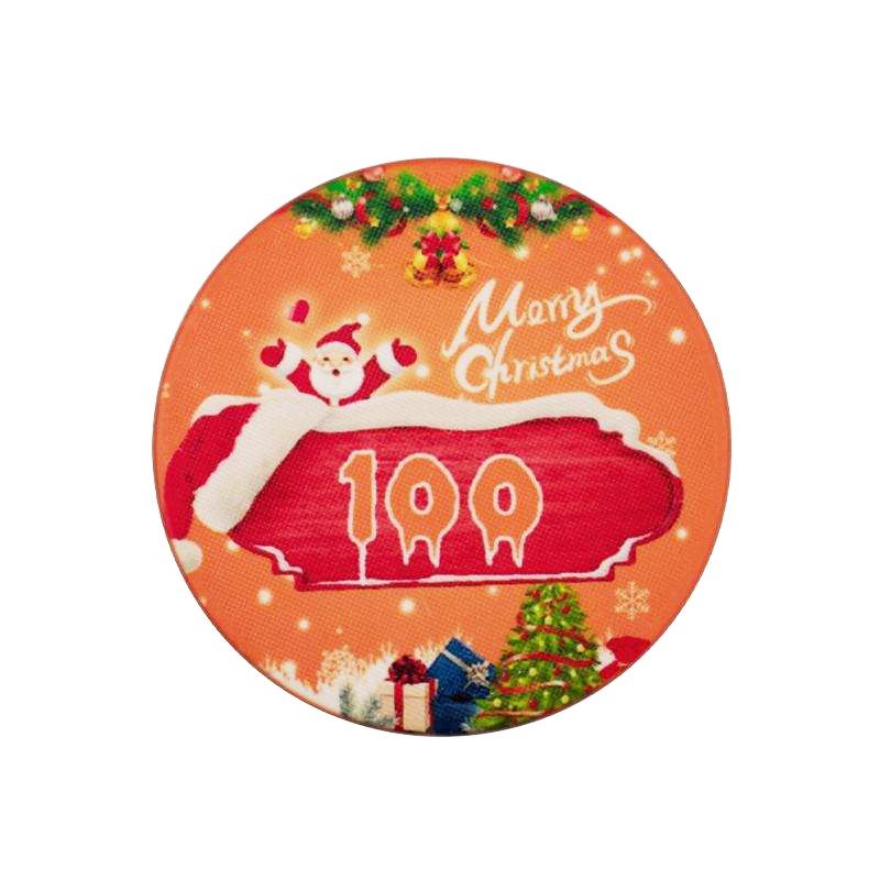YH Merry Christmas Entertainment Gift Chips 10g Ceramics Poker Chips For Sale