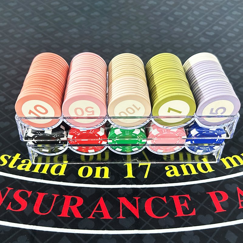 cheap wholesale hot selling acrylic chip tray clay chip ceramic chip custom token box