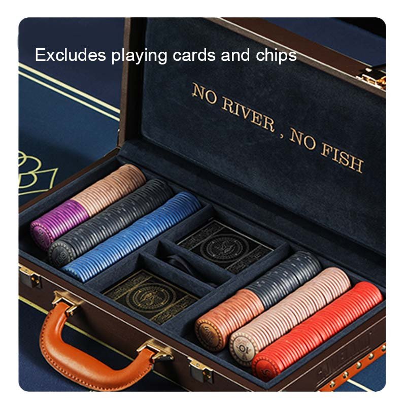 New 39/40/43mm leather case chip set, equipped with 300 poker chip set boxes with entertainment function