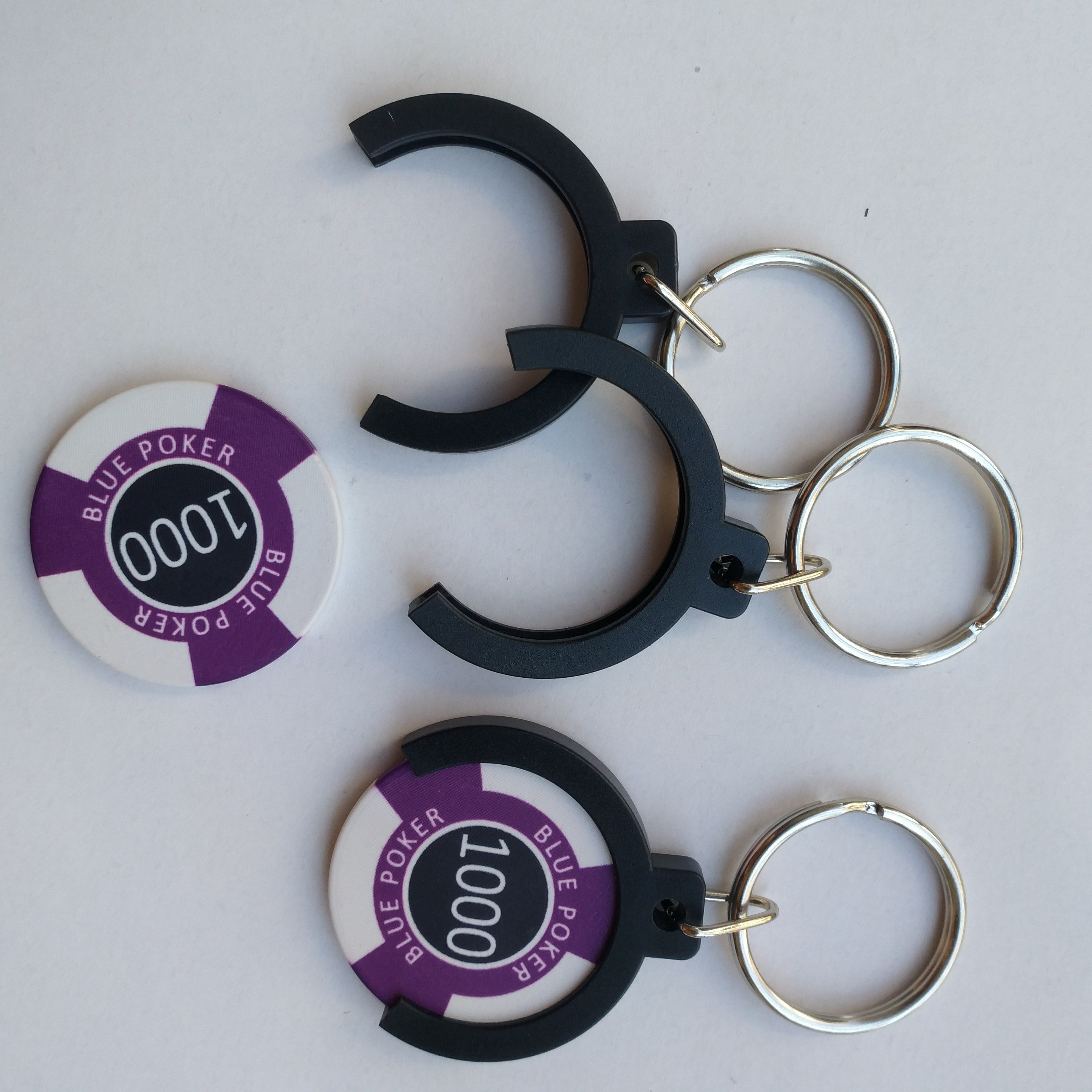 ABS poker chip keychain