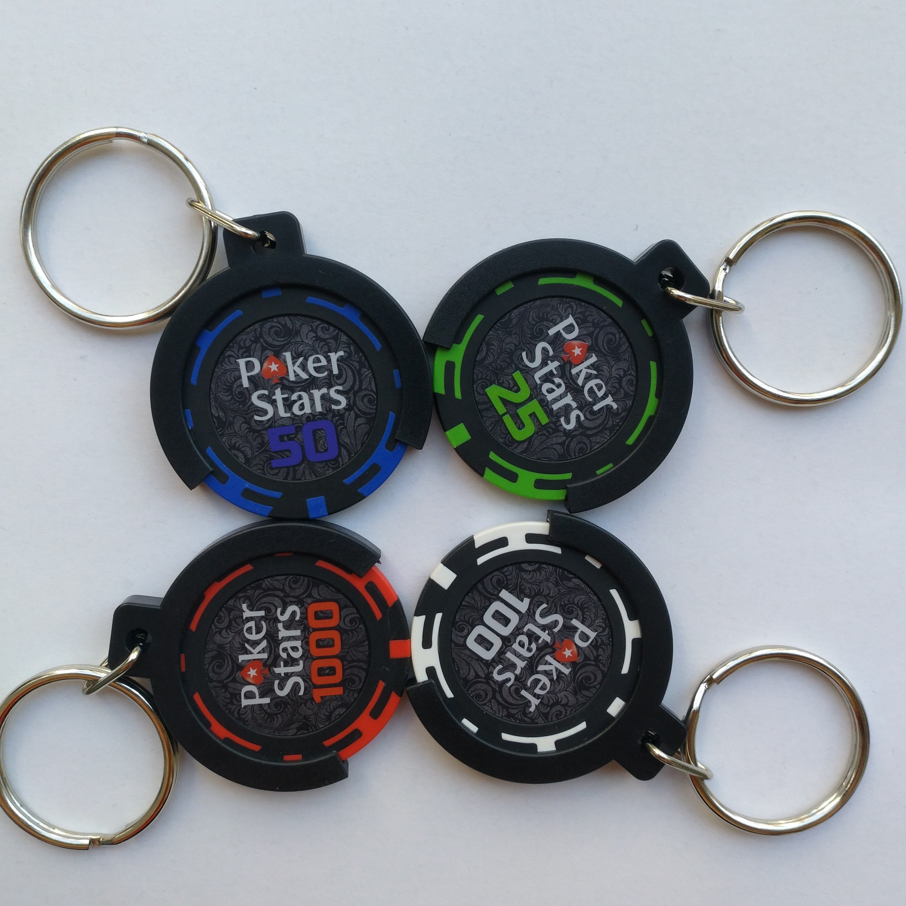 ABS poker chip keychain