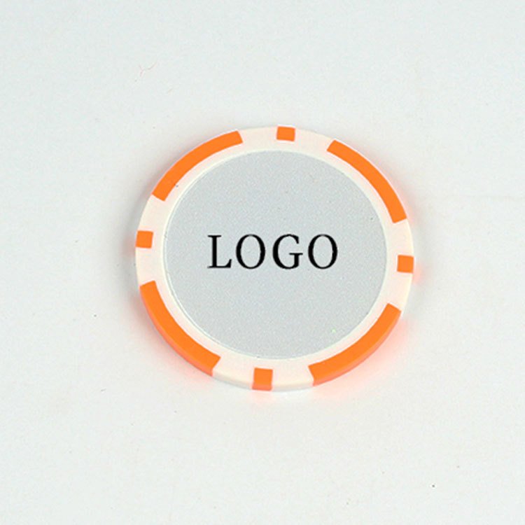 Personalized full color logo 40mm diameter poker chip golf ball marker