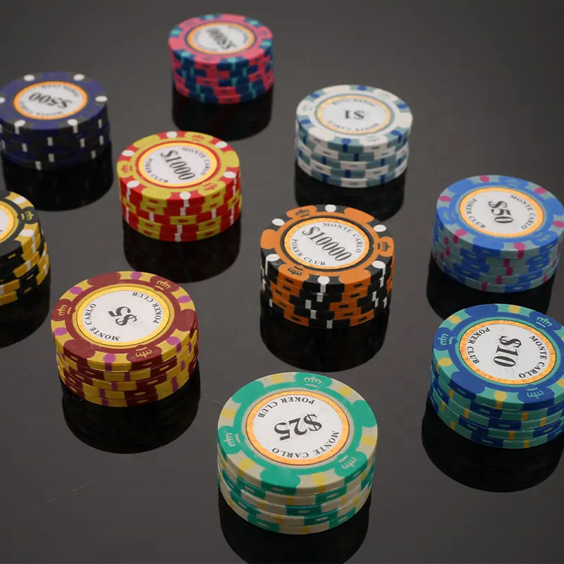 Factory wholesale poker chips with custom logo design ceramic poker chips for casino poker game