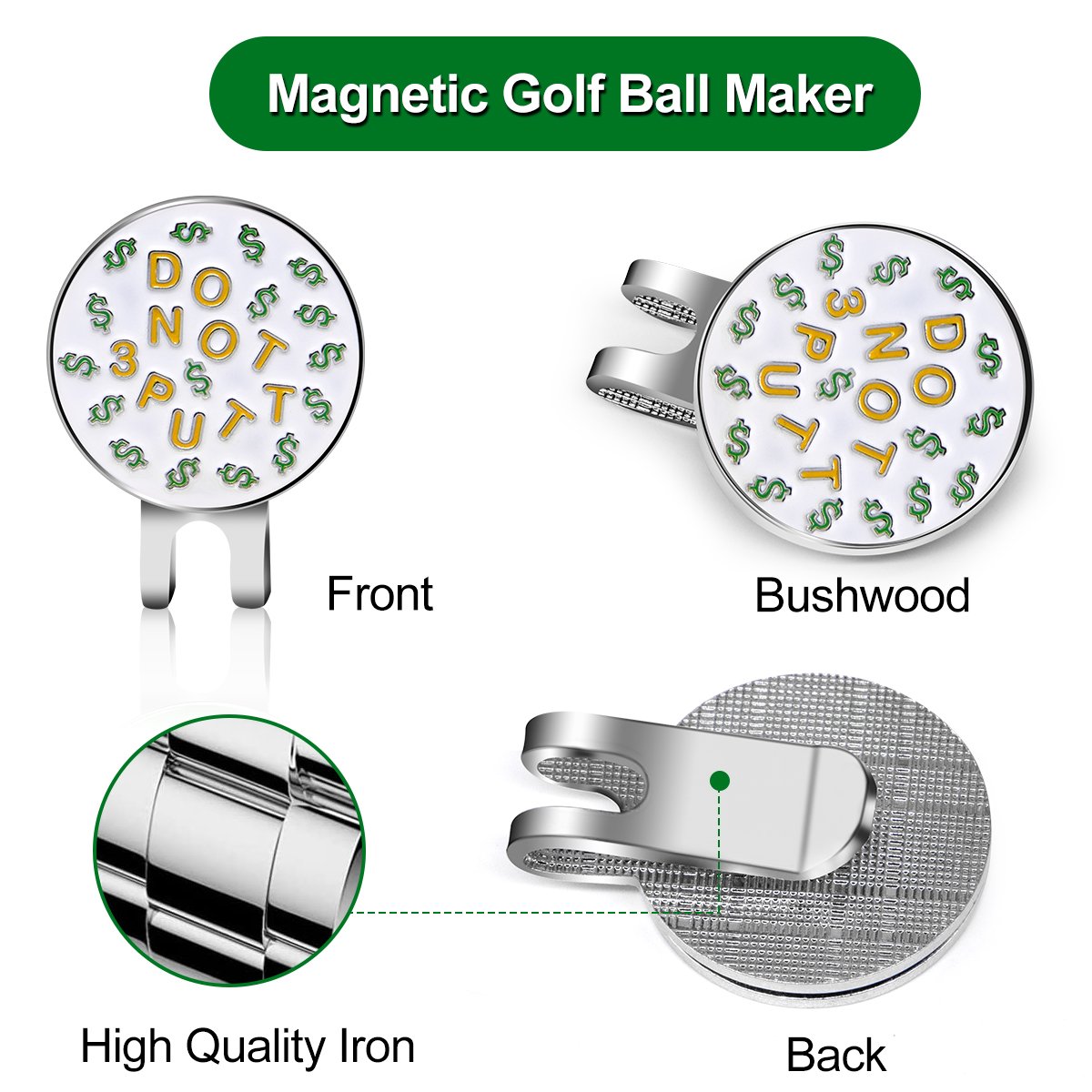 Wholesale Price Custom Logo Golf Ball Marker Magnetic Golf Ball Marker Hat Clip
