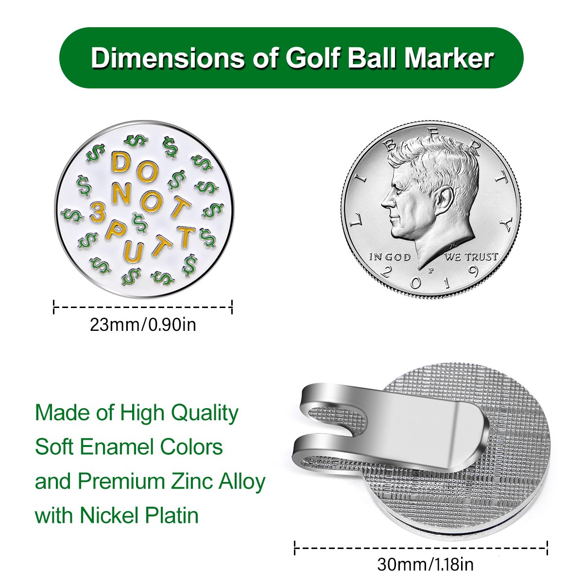 Wholesale Price Custom Logo Golf Ball Marker Magnetic Golf Ball Marker Hat Clip