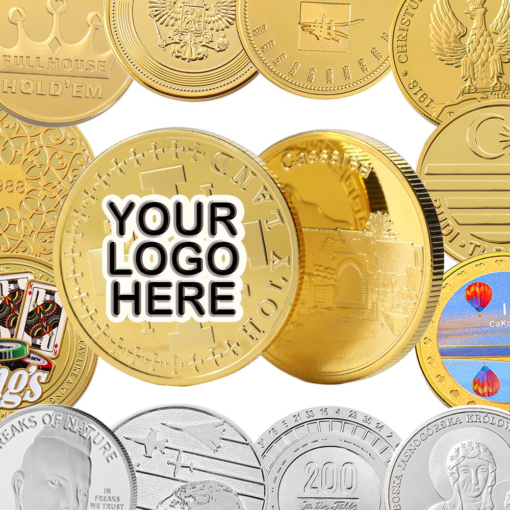 High Quality Shiny Gold Crown Poker Chips Zinc Alloy Souvenir Coin Blank Metal Coin Custom Challenge Coin Maker Supplier