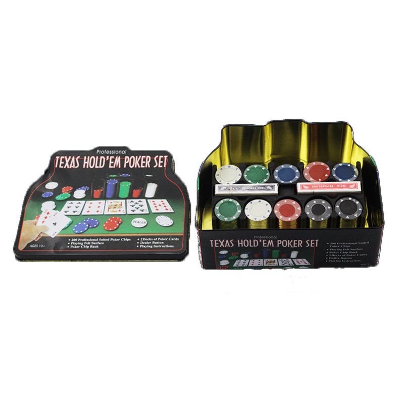 LANDER-MAN 200 Pcs Poker Chip Set Poker Game With Tin box Casino Games Casino Chips