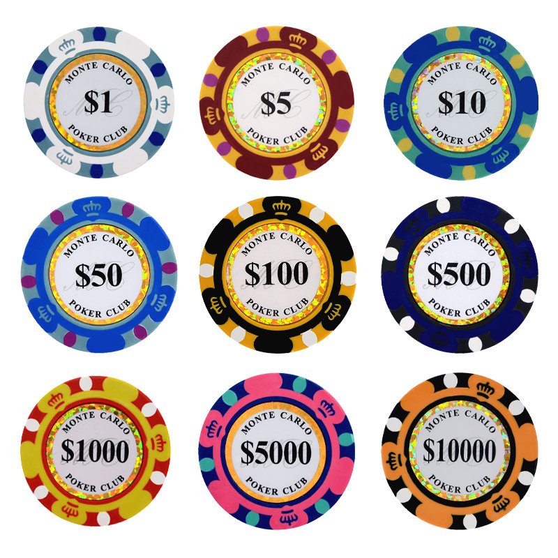 High Quality Custom Clay Poker Chips Casino Coins with Customized Logo Professional Wholesale Stickers Poker Chip Set 14G