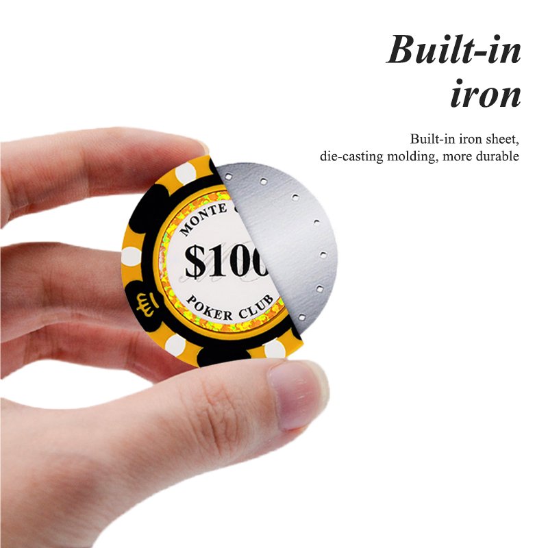 High Quality Custom Clay Poker Chips Casino Coins with Customized Logo Professional Wholesale Stickers Poker Chip Set 14G