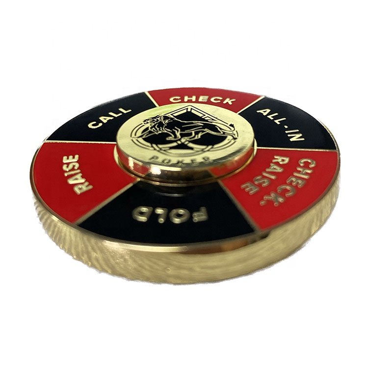 New Arrival Gifts Gold Metal Spin Casino Poker Chips Custom Enamel Logo Souvenir Rotate Metal Poker Chips
