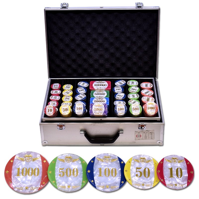 YH Casino Quality Container Poker Chip Casino Standard Acrylic Poker Chips Plaques and Jetons Set