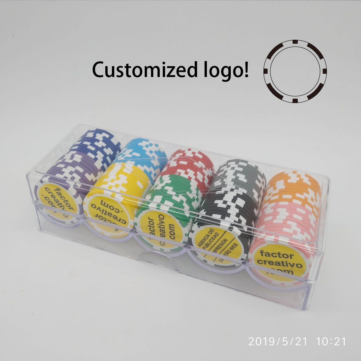 Customized Logo on Both Side 40mm Dia Poker chip Golf Ball Marker