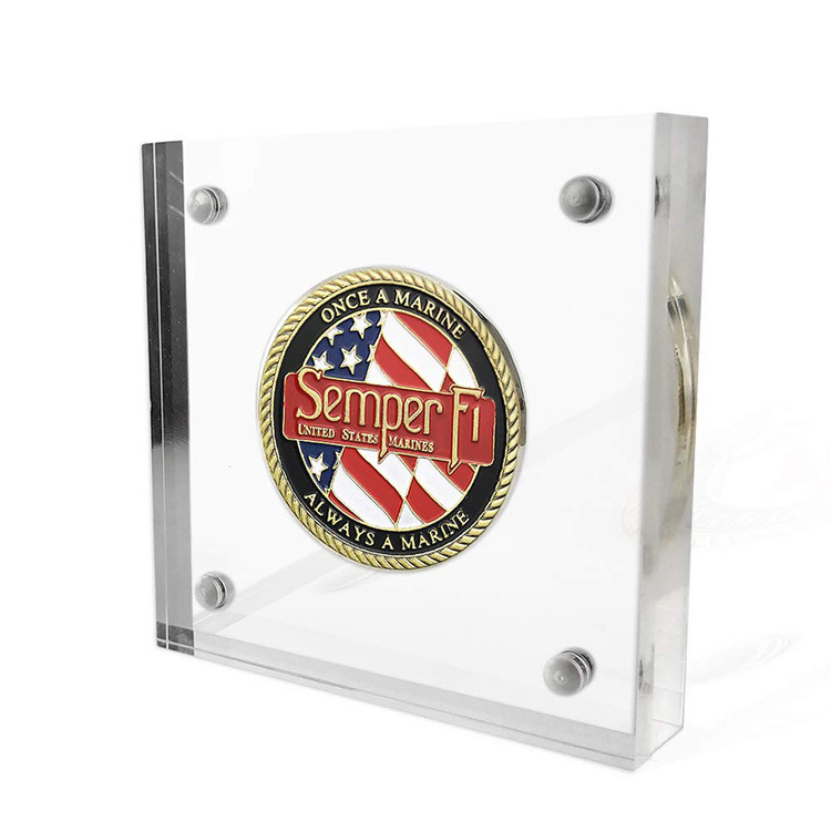 Medals Poker Chip Pins Badges Holder Challenge Coin Display Acrylic Coin Display