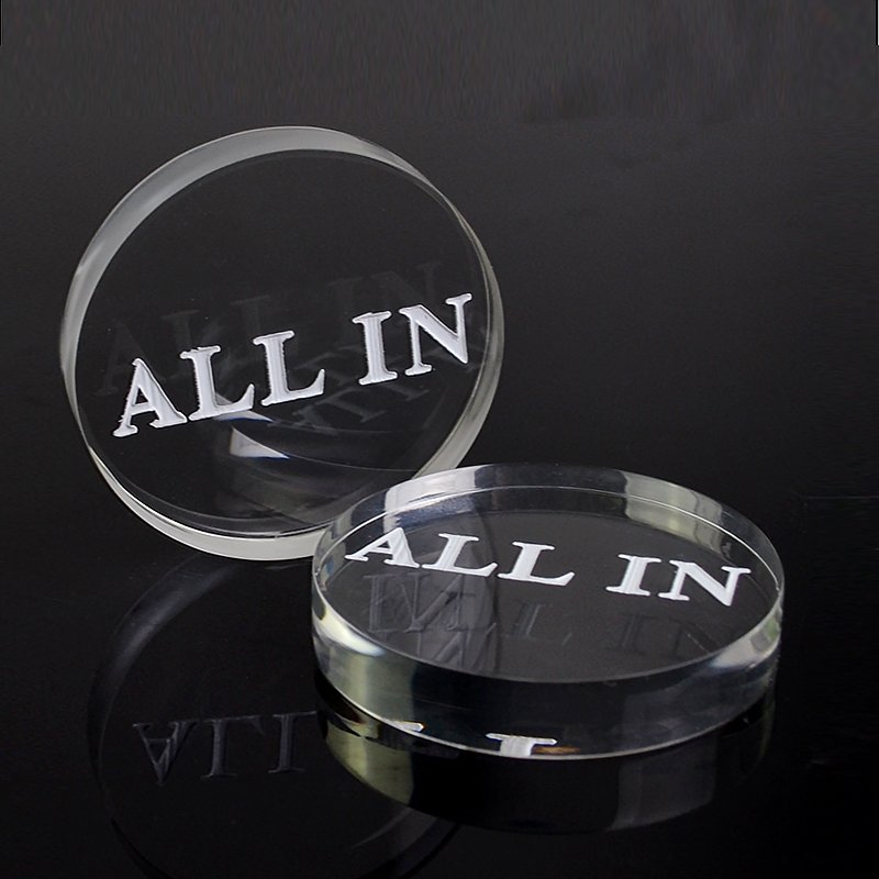 Poker gambling products casino accessories all in button Acrylic triangle all in poker chip