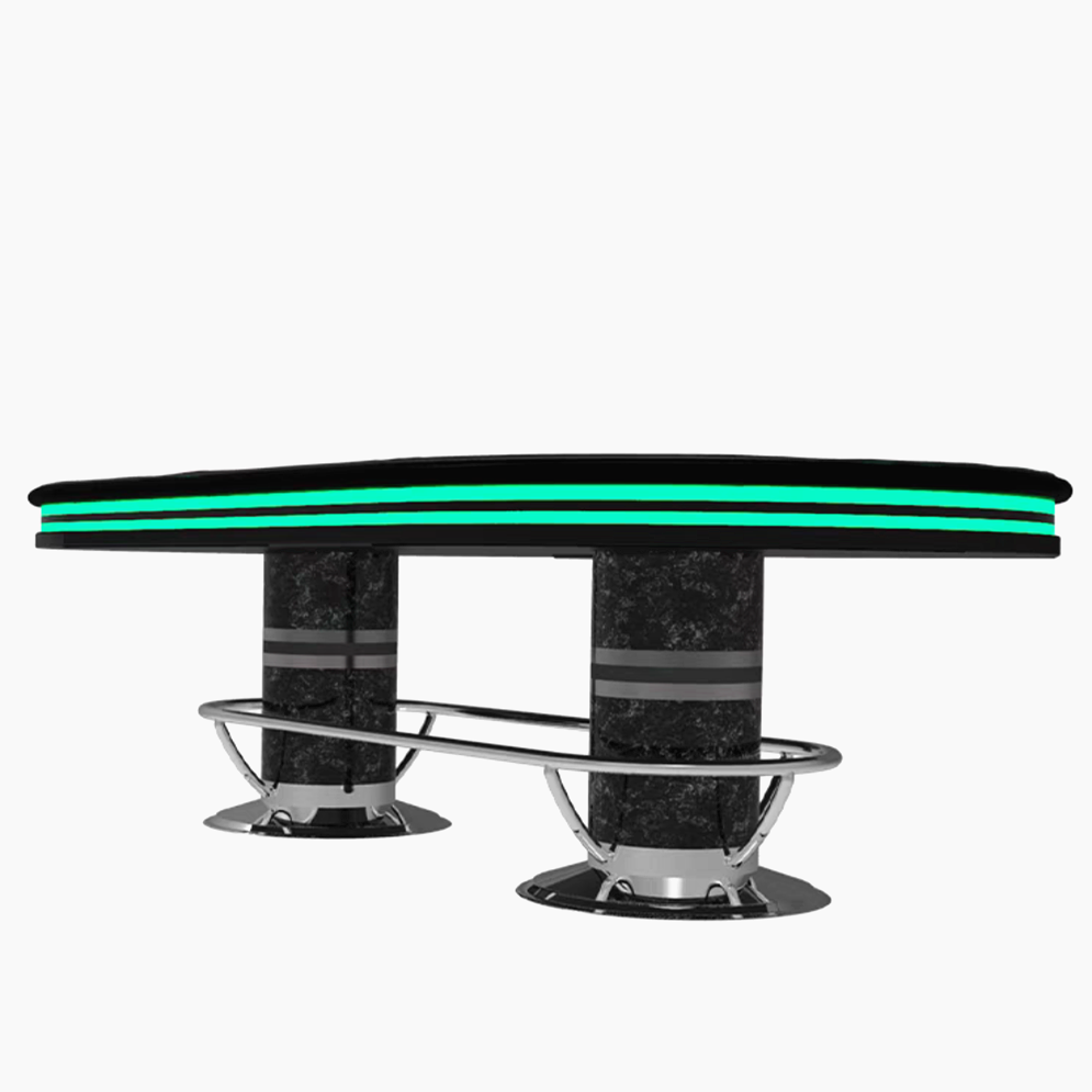 High-level Customising Texas Poker Table with LED Light and USB Table with Stainless Marble Steel Legs