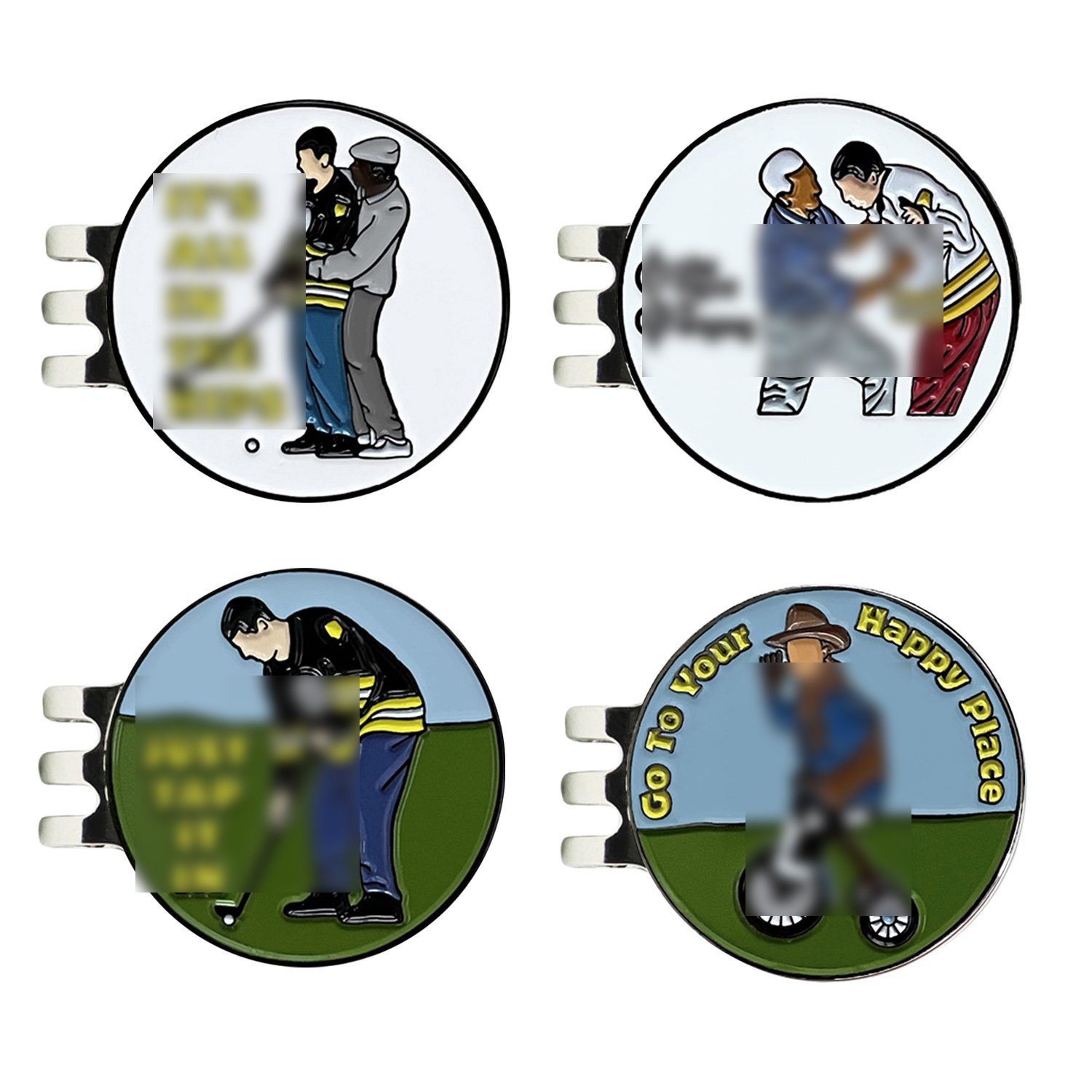 golf accessories Wholesale Colour Enamel Metal Golf Ball Marker Coin Custom Logo Magnetic Hat Clip