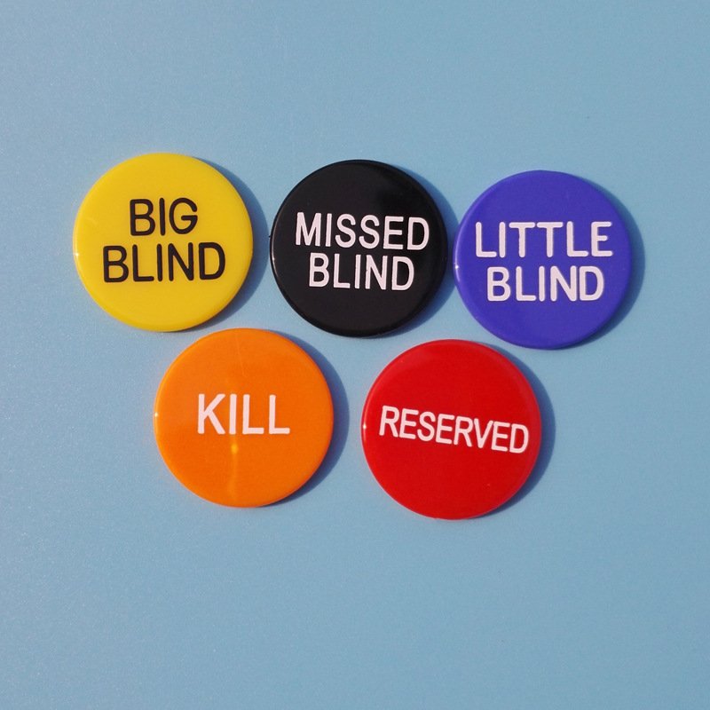 Little Blind Big Blind Missed Blind Kill Reserved Puck Buttons Professional Casino Texas Hold'em Poker Dealer Accessory