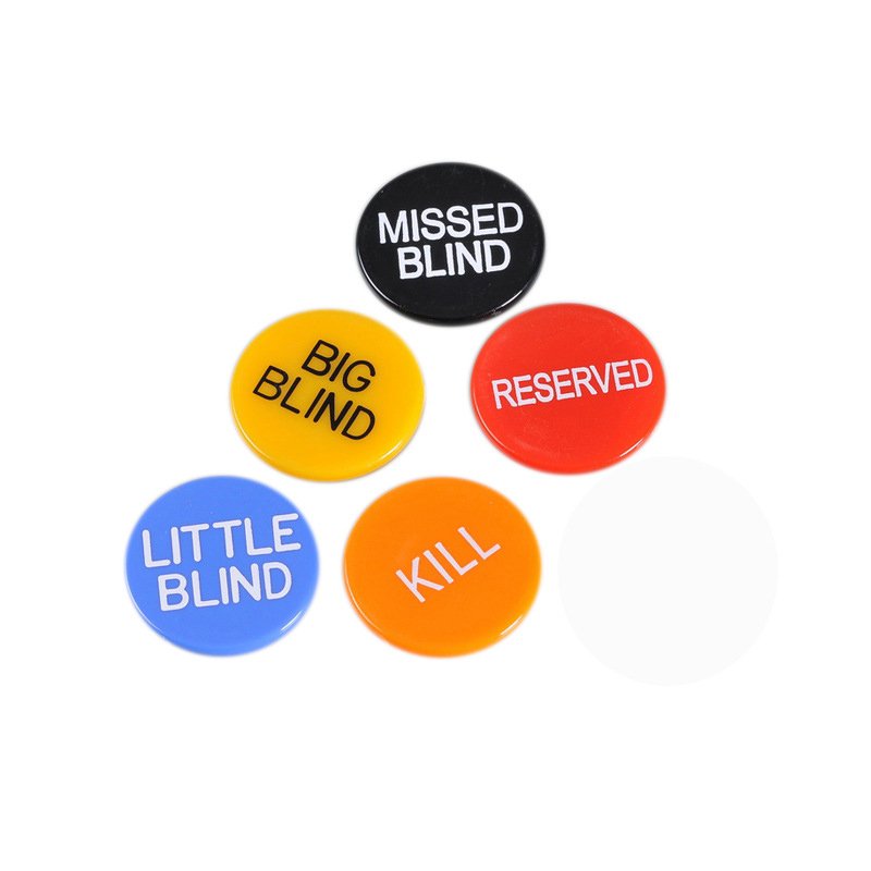 Little Blind Big Blind Missed Blind Kill Reserved Puck Buttons Professional Casino Texas Hold'em Poker Dealer Accessory
