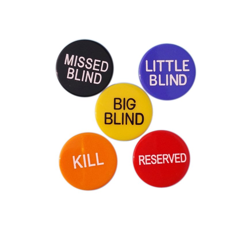 Little Blind Big Blind Missed Blind Kill Reserved Puck Buttons Professional Casino Texas Hold'em Poker Dealer Accessory