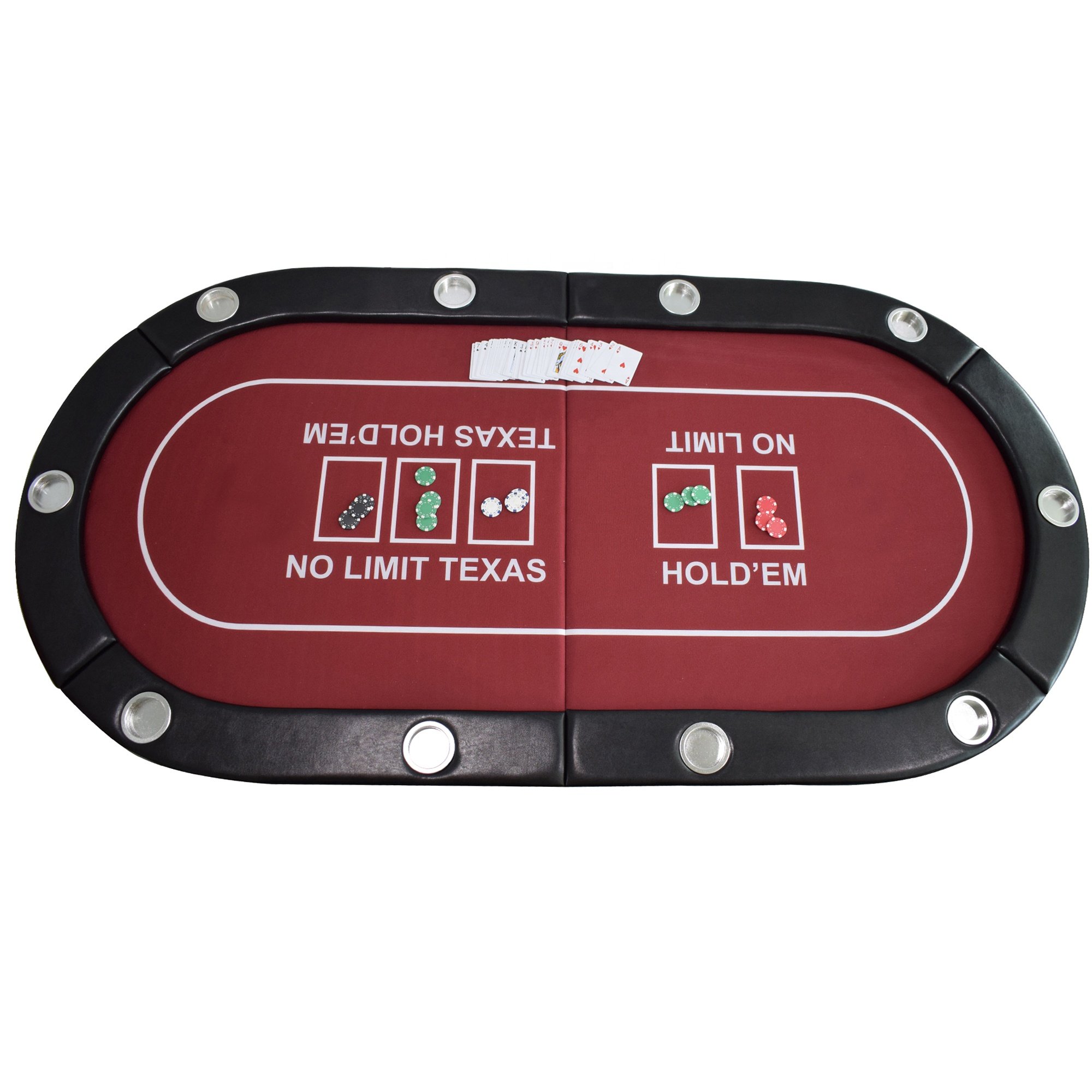 84" Foldable Poker Table 8 / 10 Person Casino Texas Game Table