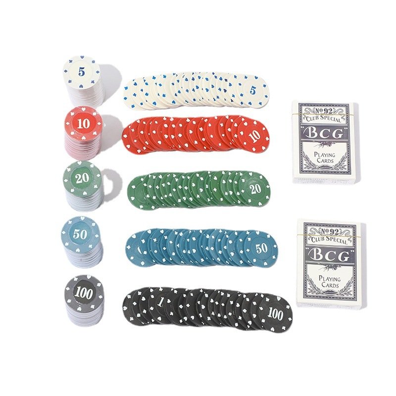 Poker Chip Game Set in Tin Box Blackjack Poker Set With Table Cloth Chip Poker Playing Game For Party