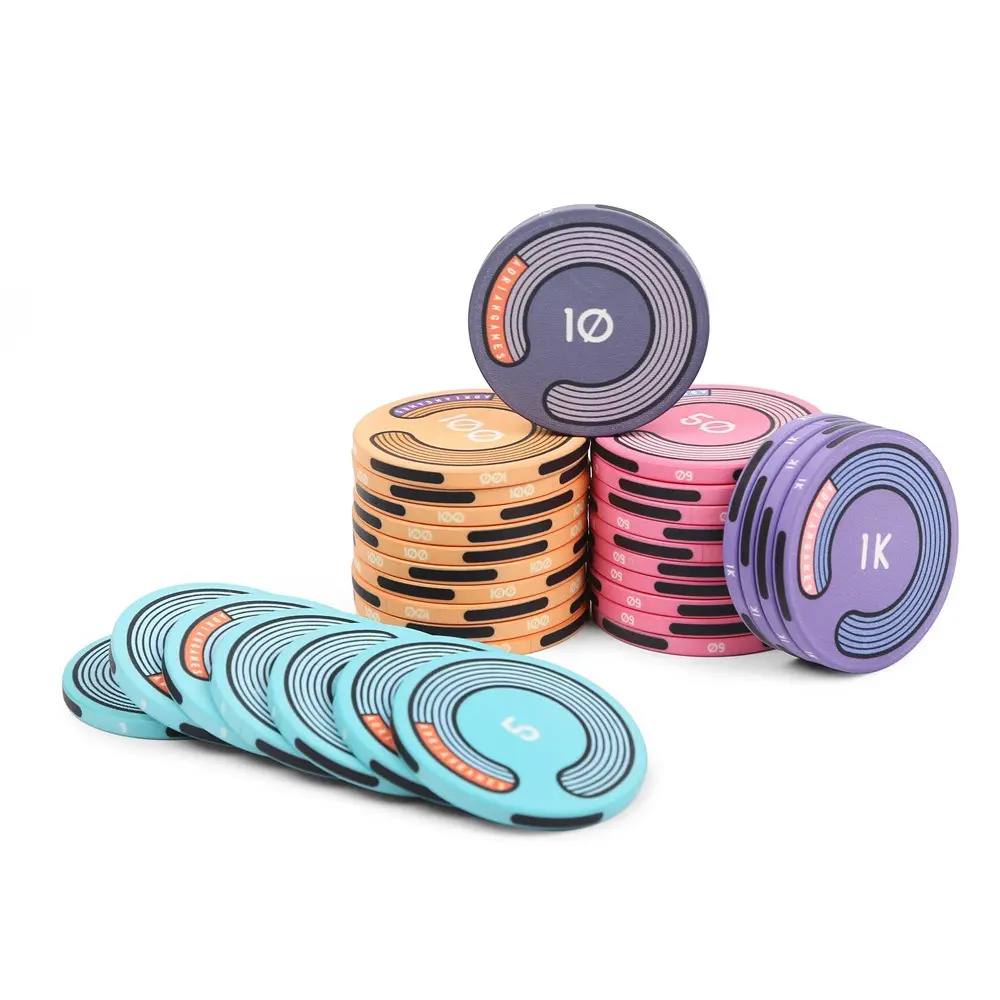 High-Quty Ceramic Poker Chip for Sublimation Custom Design NFC Chess Games Chip