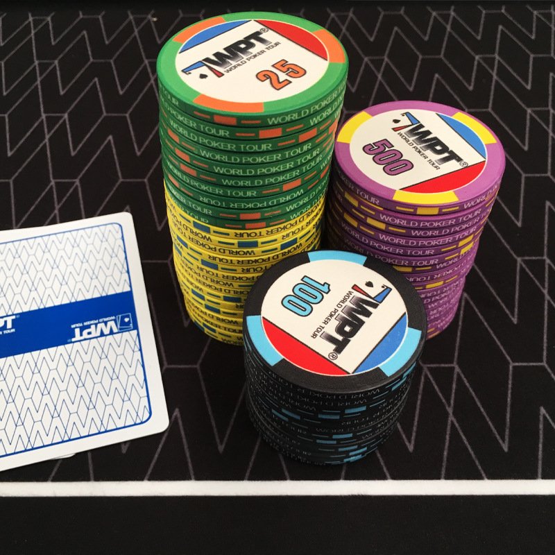 Hot Sale EPT Ceramic Poker Chip Texas Custom Professional Casino European Round Coins Supplier Poker Chips for Gambling Club
