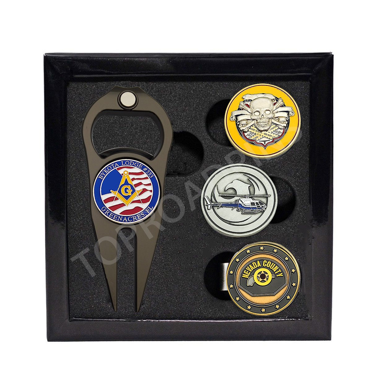 Wholesale Custom Shining Ball Marker Custom Poker Chips Golf Marker Coin Duo Yardage Marker for Golf