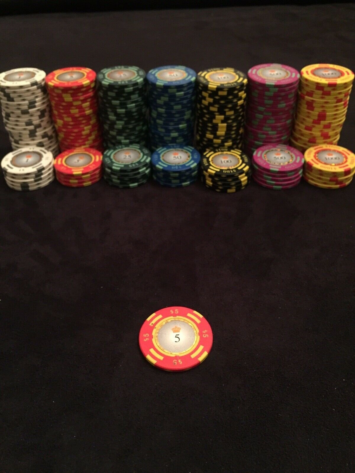 14g Clay 2-Tone Monte Carlo Poker Chip With Golden Trim Sticker