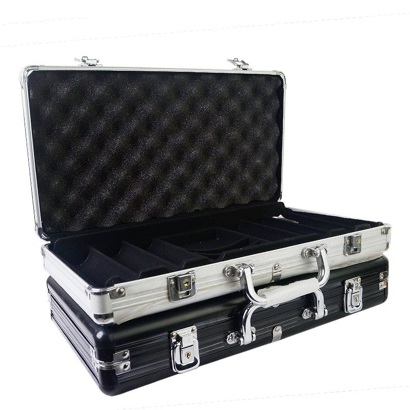 Hot Size of 300 pcs Poker Chips Capacity Suitcase Black Jack Container Case/Box Aluminum Suitcase