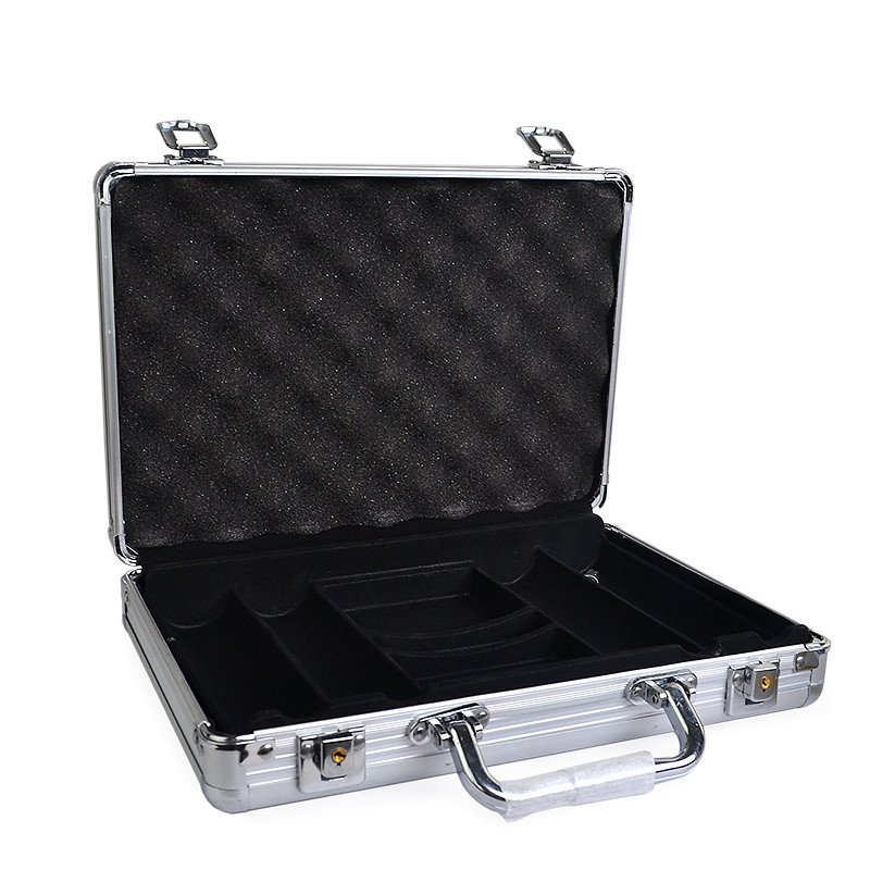 Hot Size of 300 pcs Poker Chips Capacity Suitcase Black Jack Container Case/Box Aluminum Suitcase