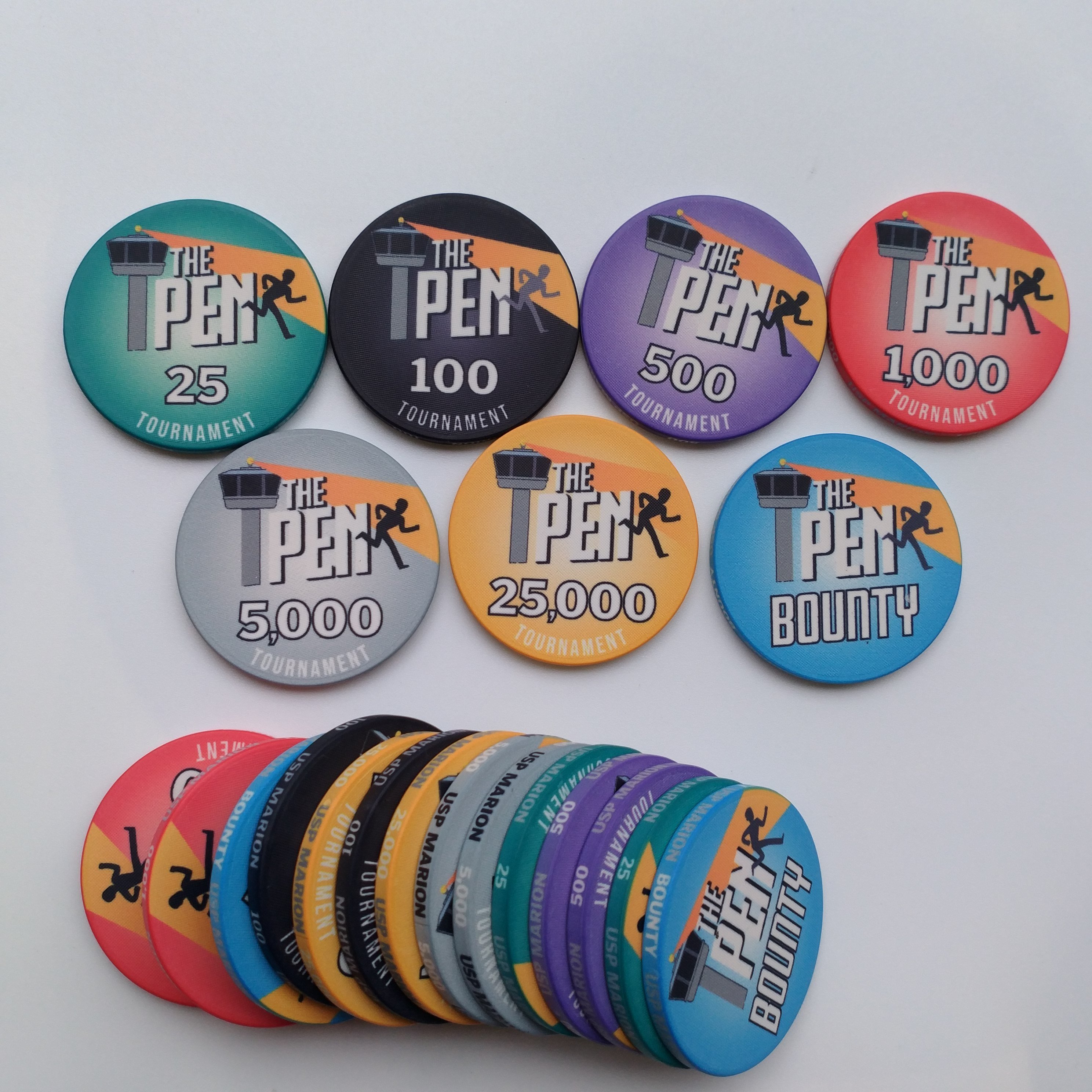 Custom made ceramic poker chip with rolling edge for tournament game