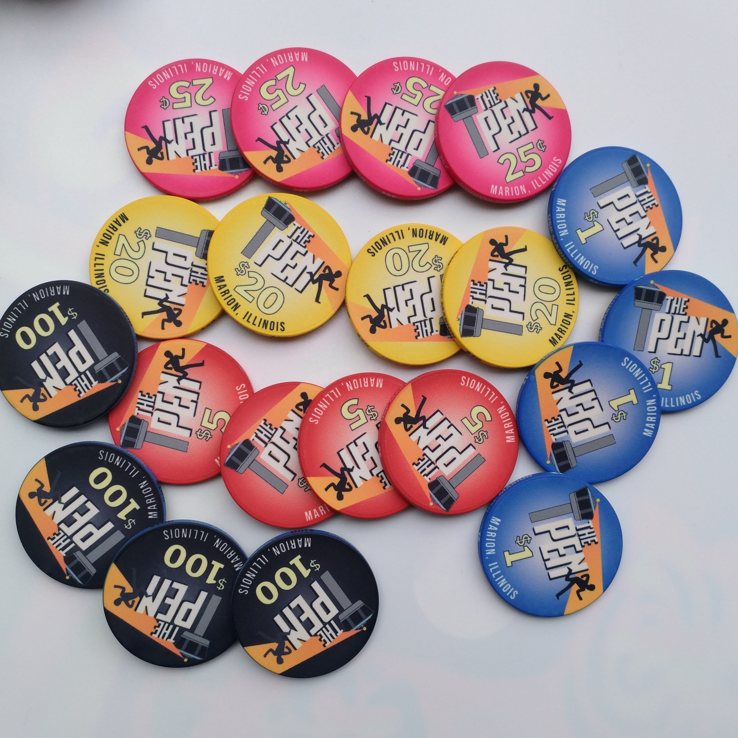 Custom made ceramic poker chip with rolling edge for tournament game
